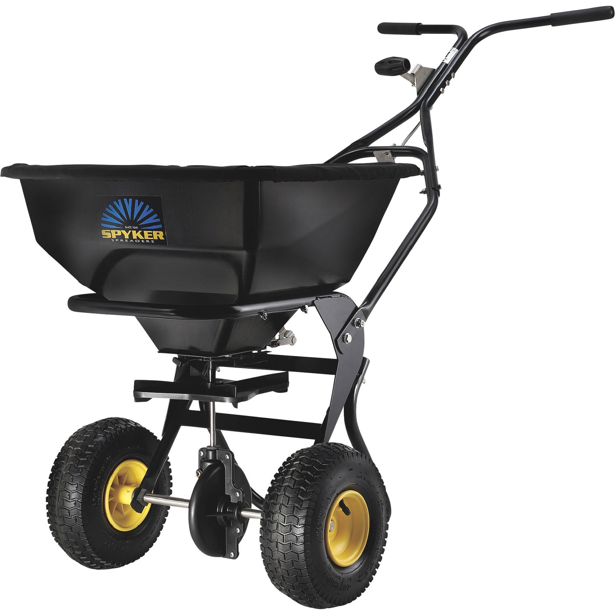 Spyker ERGO-Pro Walk-Behind Broadcast Spreader — 50-Lb. Capacity, Black Powder-Coated Frame, Model# SPY50-1P